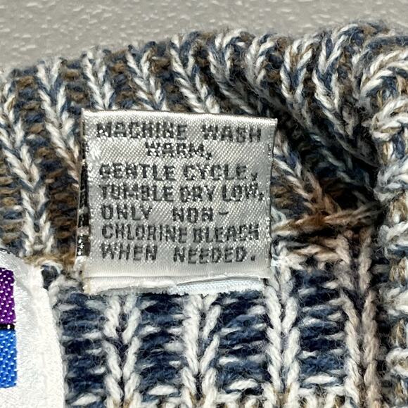 Vtg Boxy Cardigan Eclectic Grandpa Sz Med Knit Pullover 80s 90s Sweater Graphix - Picture 3 of 9